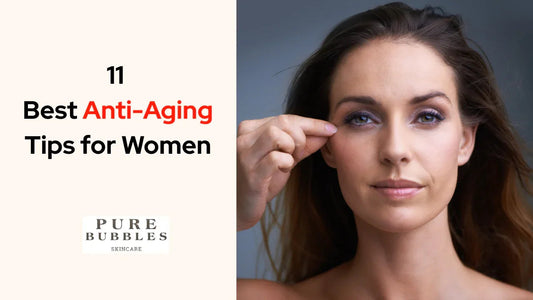 Woman applying anti-aging skincare with clean, radiant skin — Pure Bubbles Skincare
