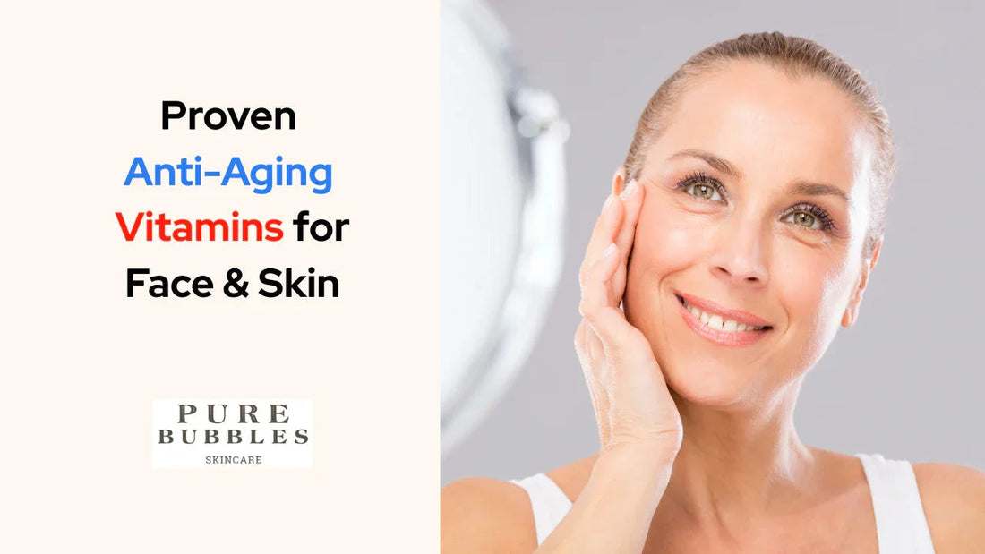 Woman applying anti-aging vitamins for radiant face and skin care