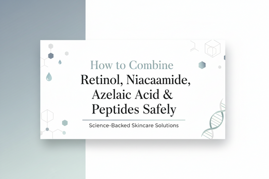 Guide to safely combine retinol, niacinamide, azelaic acid & peptides for science-backed skincare