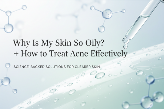 Science-backed skincare solutions for oily skin and acne treatment with dropper and molecules