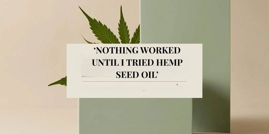 Hemp seed oil skincare solution with green leaf, clean beauty for sensitive skin