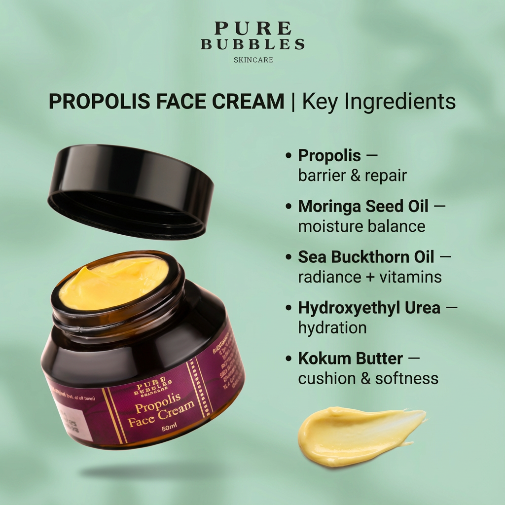 Propolis face cream | Moisturiser for Dry skin | 50ml