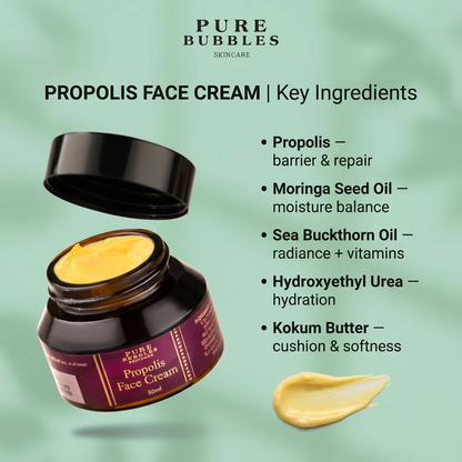 Propolis face cream | Moisturiser for Dry skin | 50ml