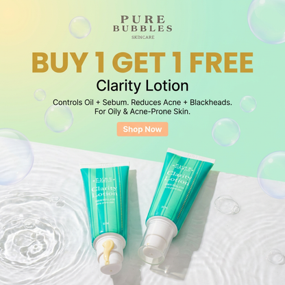 Pure Bubbles Skincare Clarity Lotion for Oily Acne Prone Skin, Lightweight Moisturizer for Men and Women