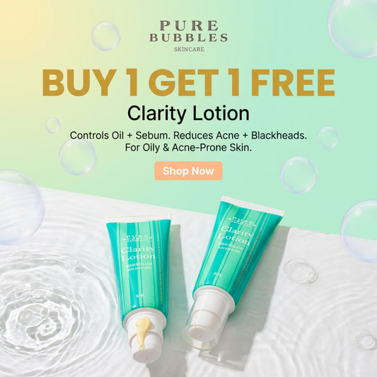 Pure Bubbles Skincare Clarity Lotion for Oily Acne Prone Skin, Lightweight Moisturizer for Men and Women