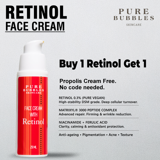 Retinol Face Cream for Pigmentation, Acne, Melasma & Anti-Aging | 0.3% Retinol Cream