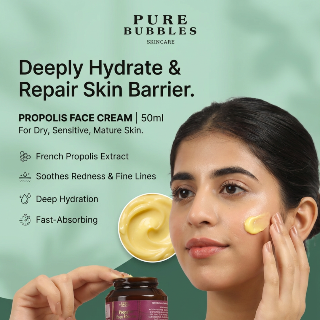 Propolis face cream | Moisturiser for Dry skin | 50ml