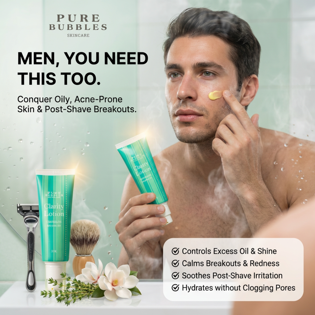 Clarity Lotion | Mens Face lotion | After shave lotion Oily acne prone skin. 50ml